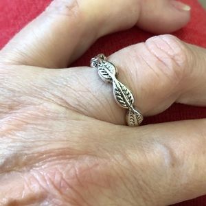 Gold Plated Sterling Silver leaf Ring Sz 8